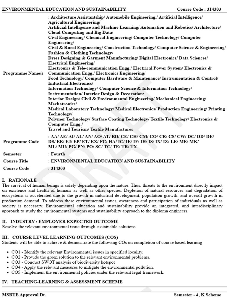 Environmental Education Sustainability Syllabus Pdf Biodiversity