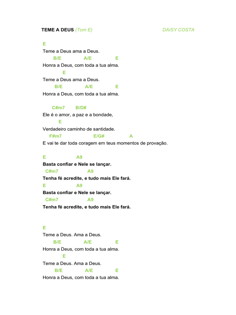 CIFRAS | PDF | Oração | Amor