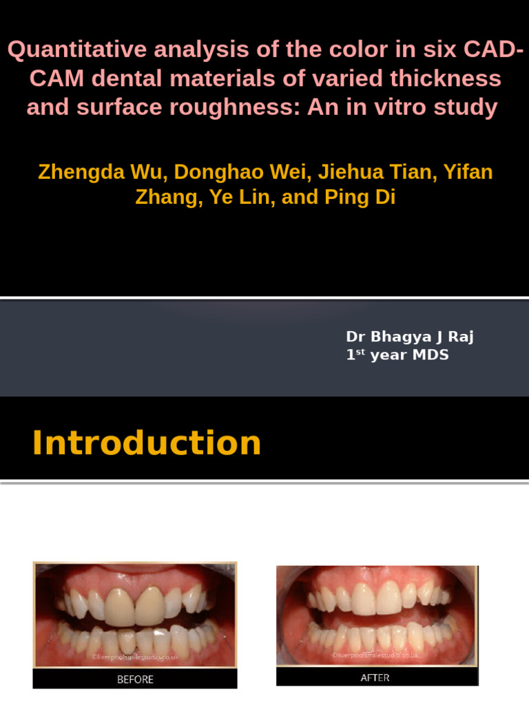 Quantitative Analysis of The Color in Six CAD-CAM | PDF | Analysis Of ...
