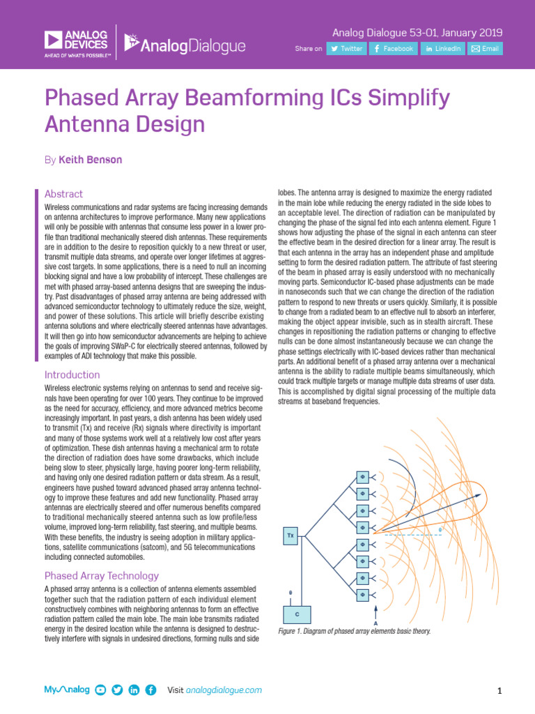 Phased Array Beamforming Ics Simplify Antenna Design | PDF | Antenna ...