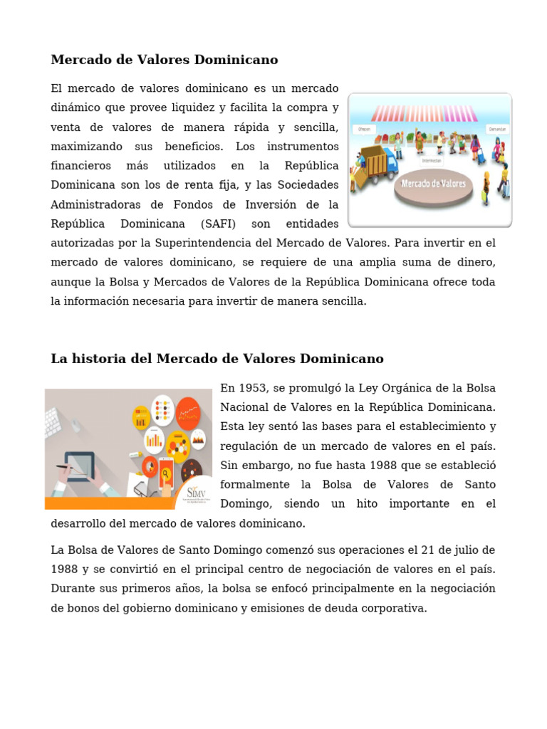 Mercado de Valores Dominicano | PDF | Bolsa de Valores | Bolsa