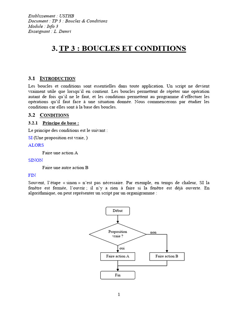 Boucles et Conditions en MATLAB | PDF | Structure de contrôle ...