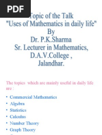 Uses of Mathematics in daily life