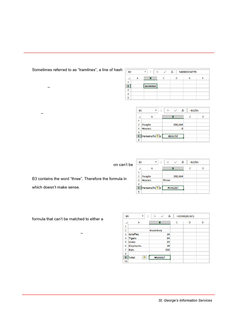 Common Microsoft Excel Error Messages | PDF | Career & Growth ...