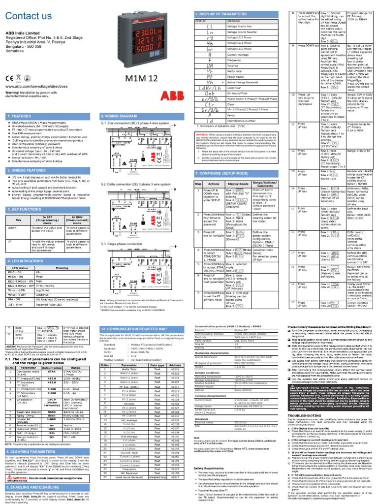 ABB M1M 12 User Manual Overview | PDF | Power Supply | Electrical ...