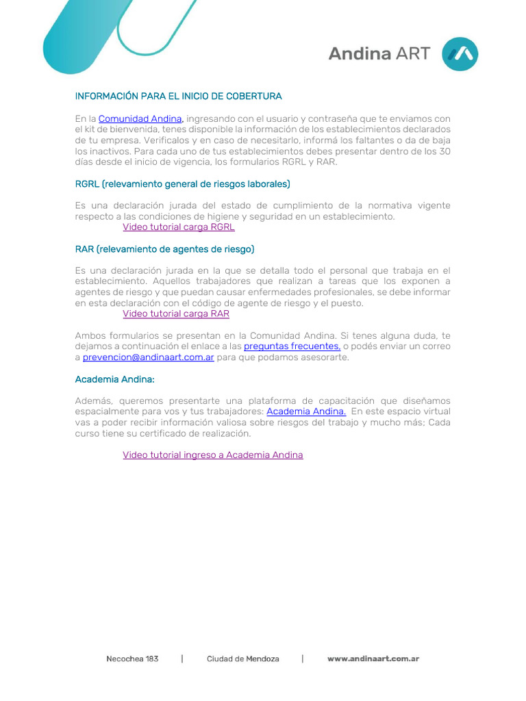 Cobertura: Formularios RAR y RGRL | PDF | Negocios
