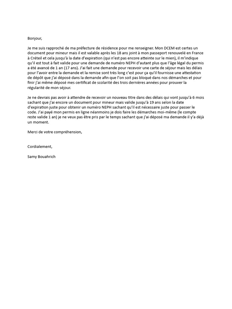 Lettre Explicative Pdf Droit