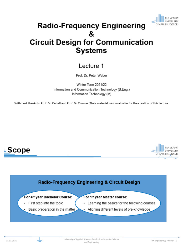 RF Engineering & Circuit Design Intro | PDF | Transmission Line ...