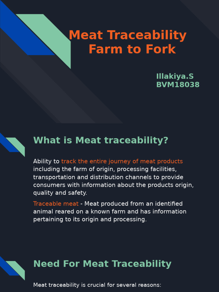 Meat Traceability Farm To Fork Pdf Meat Food Safety