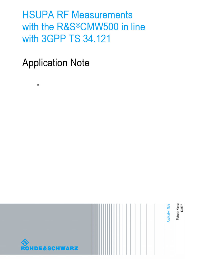 HSUPA RF Measurement Guide for CMW500 | PDF | High Speed Packet Access ...