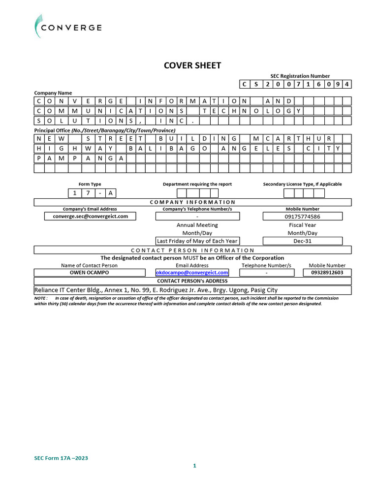 61_ Converge Information and Communications Technology Solutions, Inc