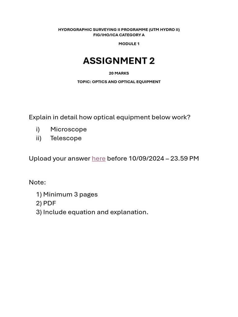 Assignment 2 - Optics and Geometry Optics | PDF | Science & Mathematics ...