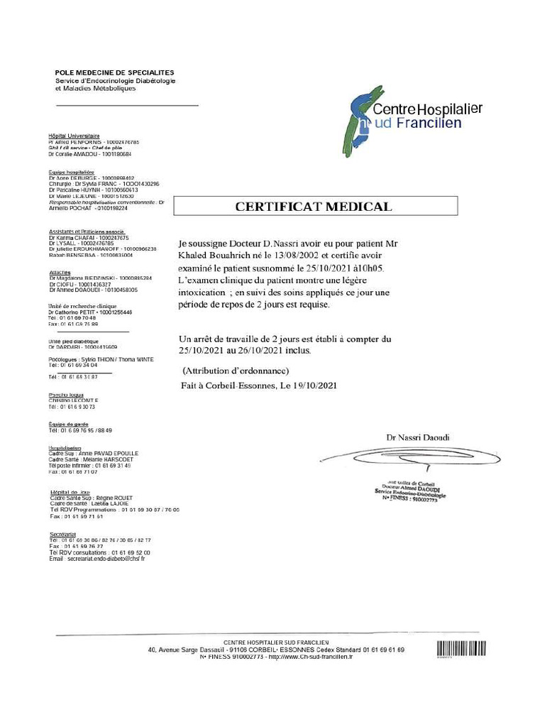 Certificat Médical | PDF
