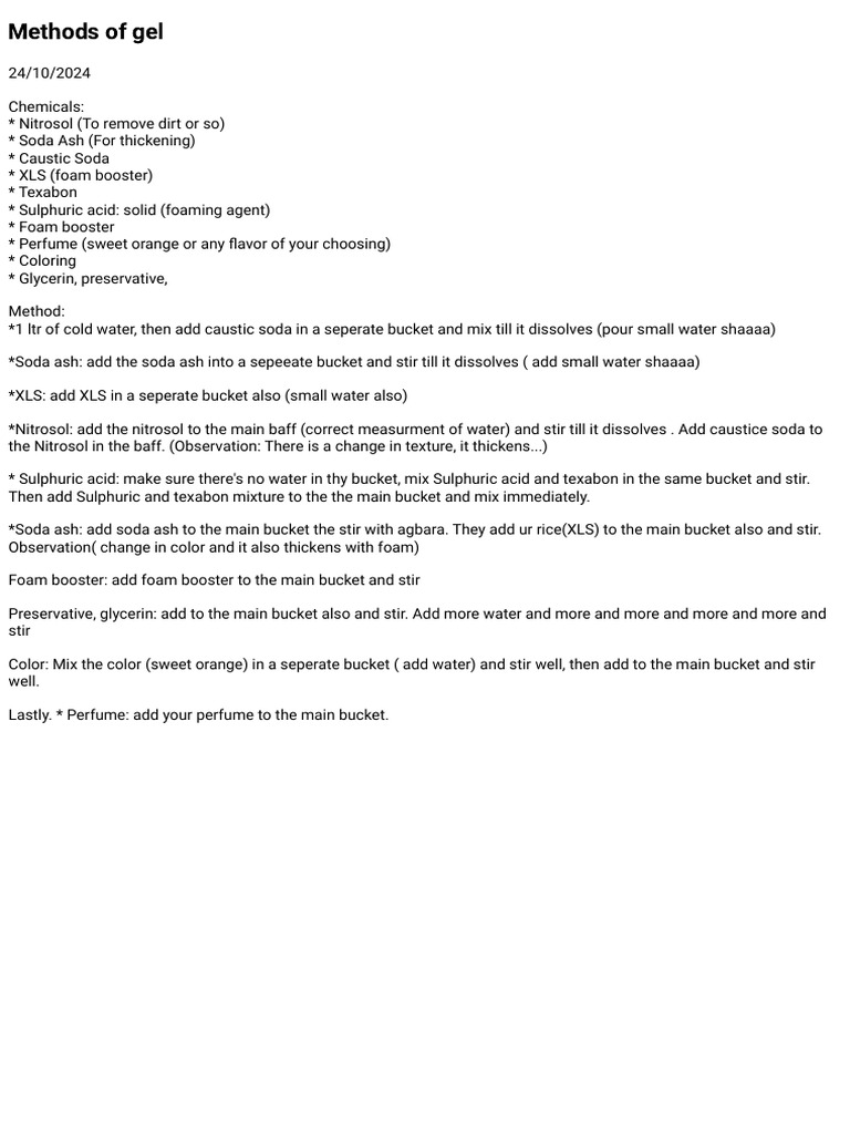 Methods of Gel | PDF | Cooking, Food & Wine