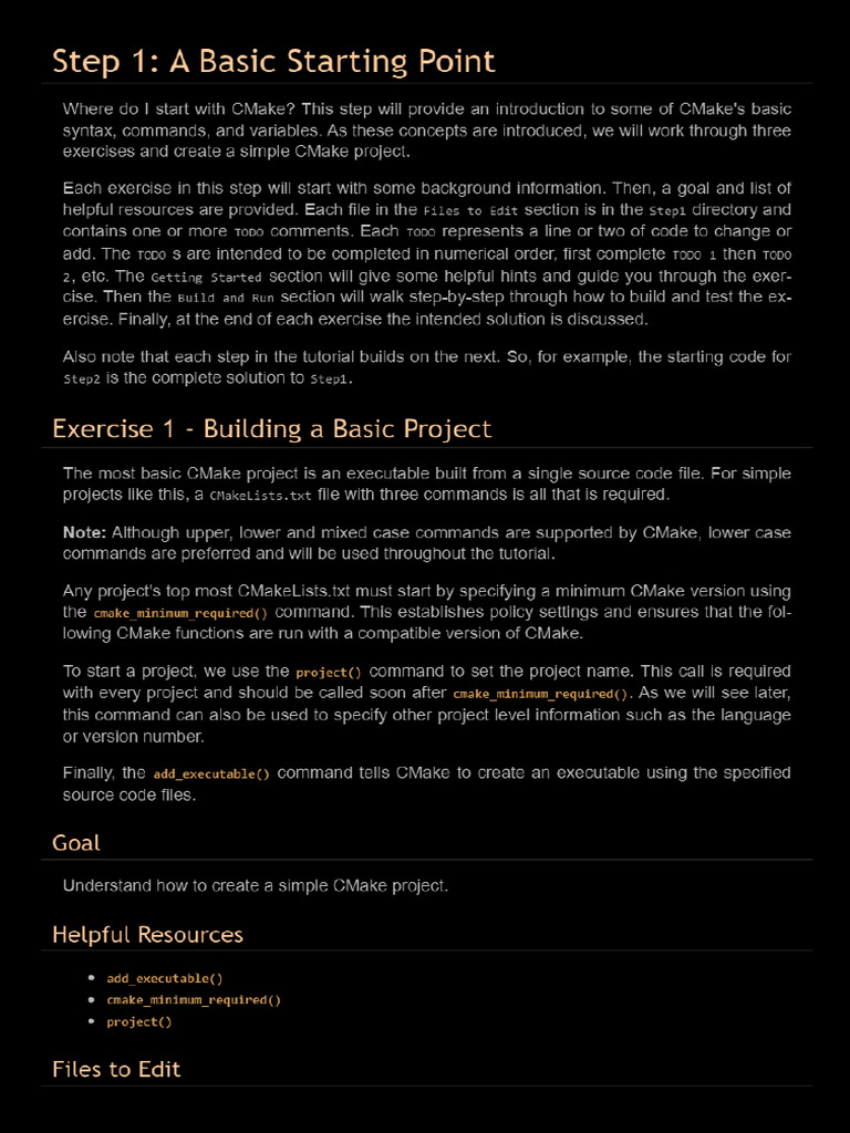 CMake Documentation - Dark | PDF