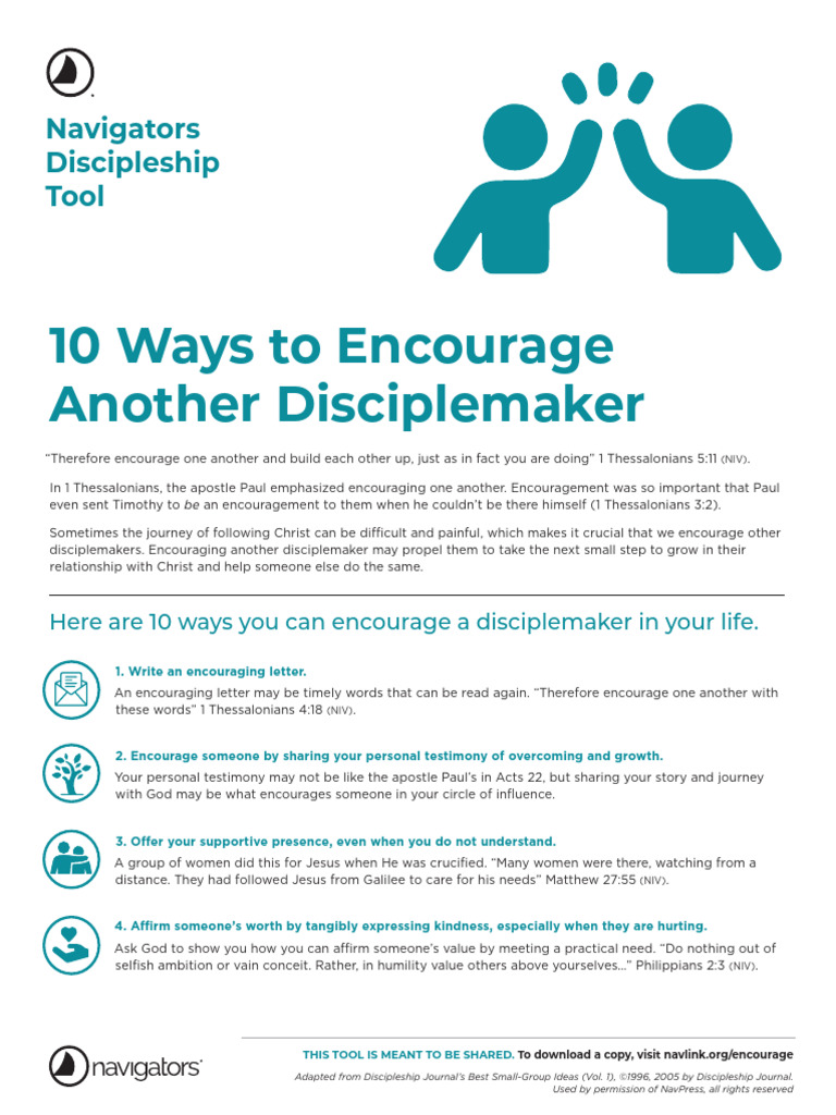 Navigators 10 Ways To Encourage Another Disciplemaker | PDF | Jesus ...
