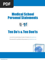 Medical School Personal Statement Do's & Don'ts