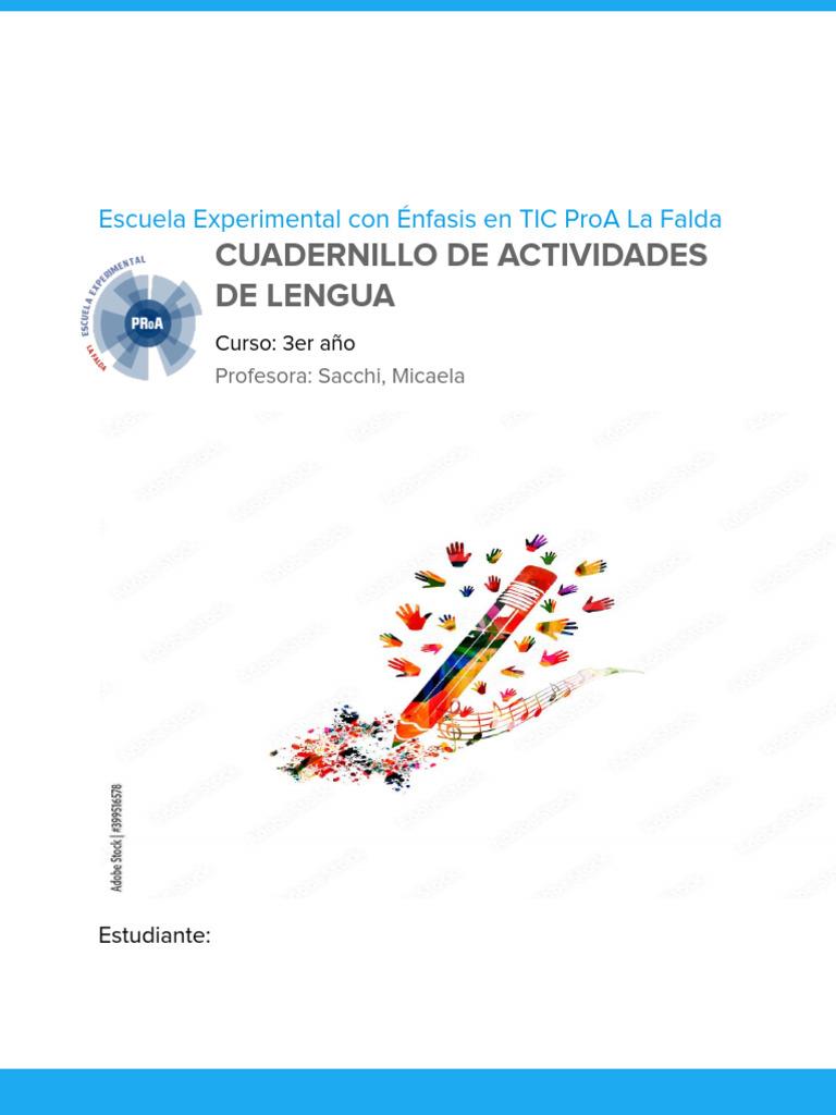 Actividades de Lengua para 3er Año | PDF | Mecánica del lenguaje ...