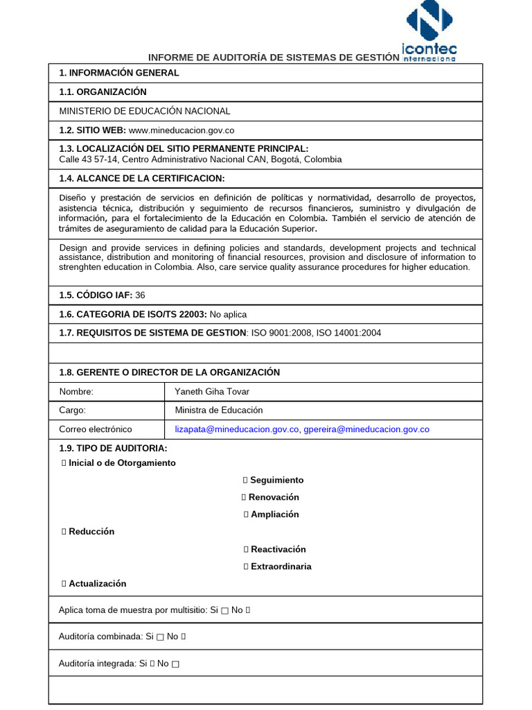 Ejemplo Informe Auditoria | PDF | Auditoría | Toma de decisiones