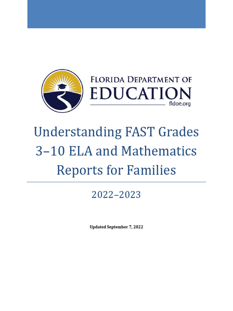 FAST Grades 3-10 Reports Overview 2022-23 | PDF | Numbers | Educational ...