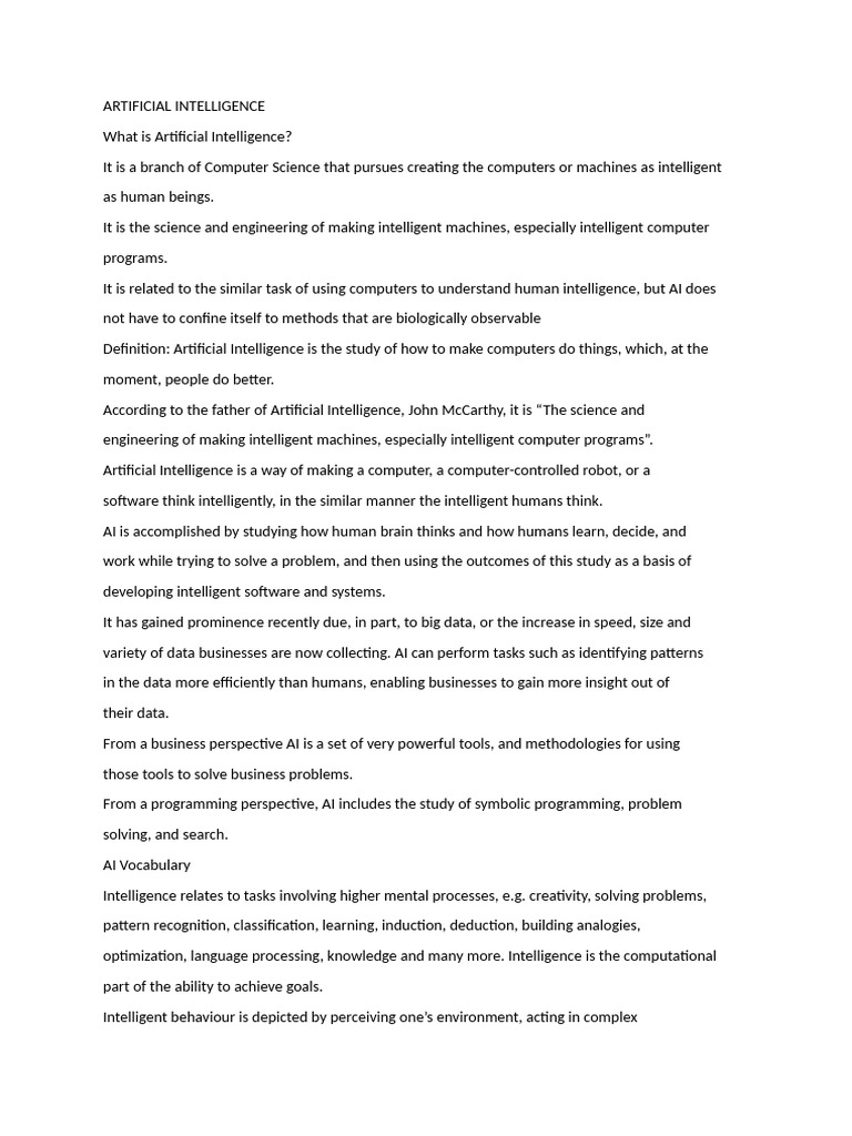 Understanding Artificial Intelligence Basics | PDF | Artificial ...