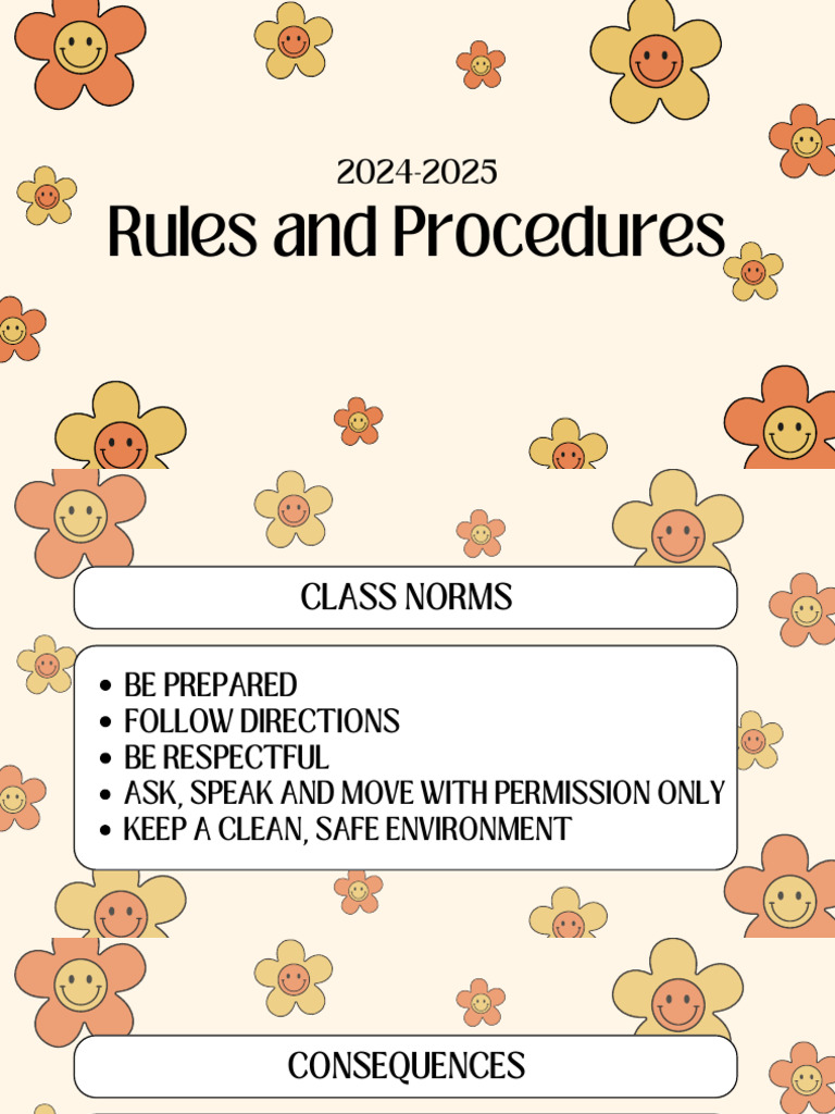 Classroom Rules and Procedures 2024-2025 | PDF | Classroom