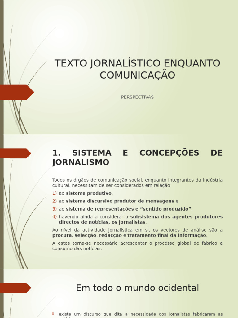 Texto Jornalístico | PDF | Jornalismo | Comunicação