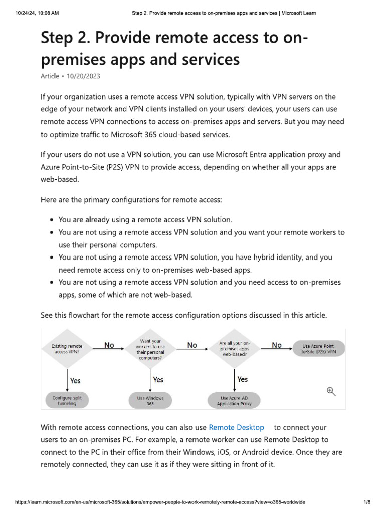 Step 2. Provide Remote Access To On-Premises Apps and Services | PDF