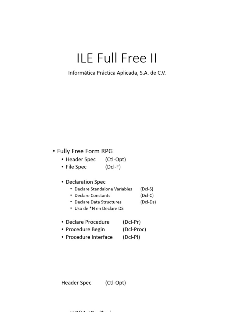 Manual de DCL-DS en RPG Libre | PDF | Programación de computadoras ...