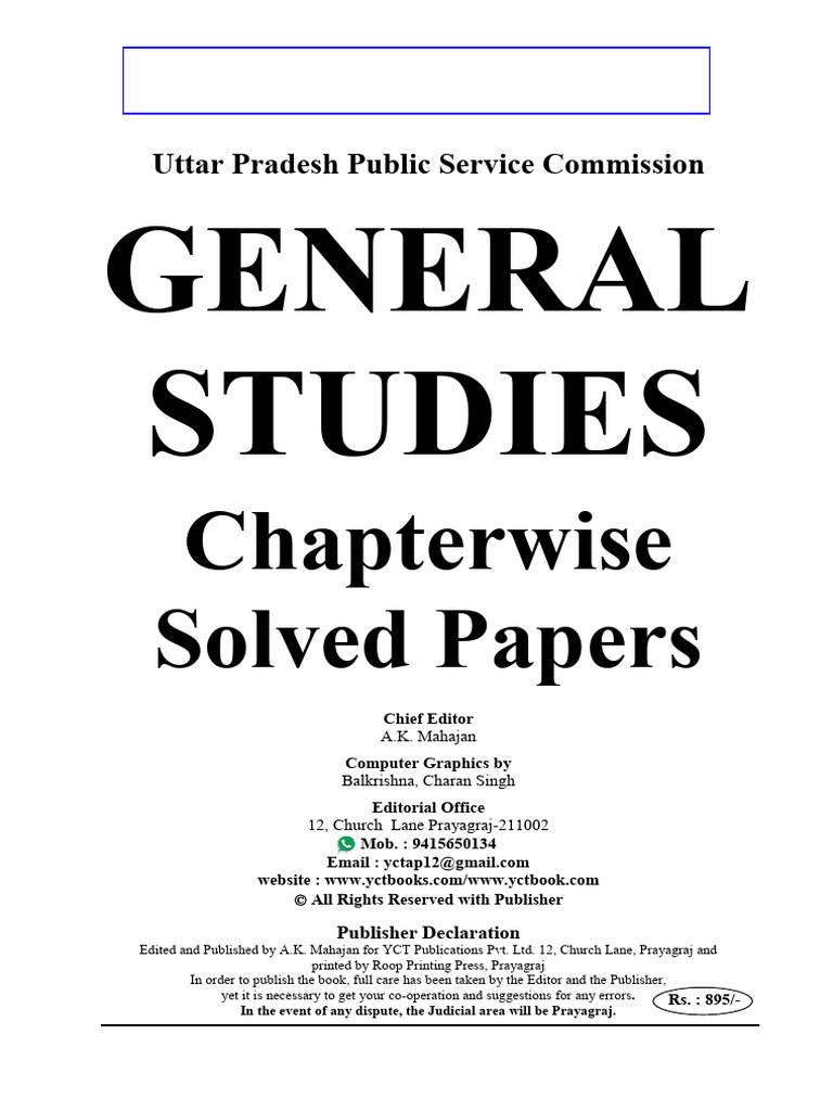 UPPCS General Studies Solved Papers | PDF | Metals | Plants