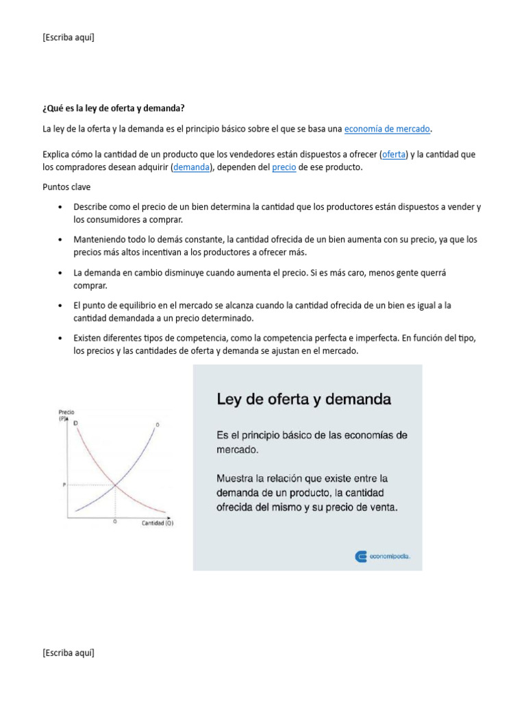 Qué Es La Ley de Oferta y Demanda | PDF | Oferta y demanda | Oferta ...