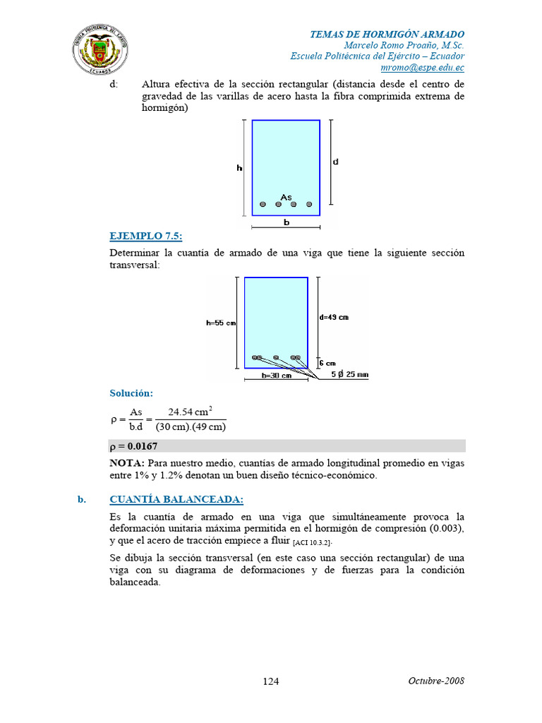 Cuantía Balanceada en Vigas de Hormigón | PDF | Viga (Estructura ...