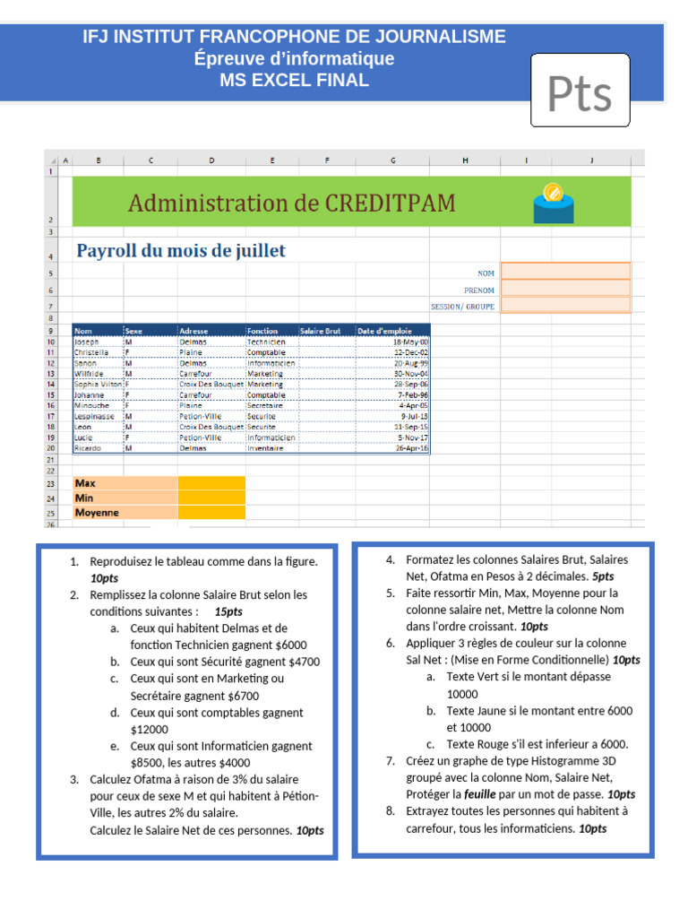 Exercice Excel : Calculs et Graphiques | PDF | Méthodes et références ...