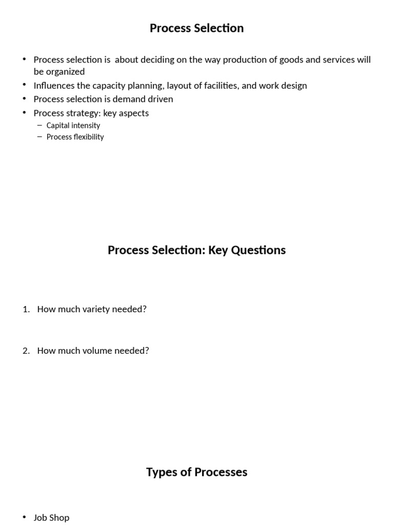 L4 - Process Selection & Facility Design | PDF | Labour Economics ...