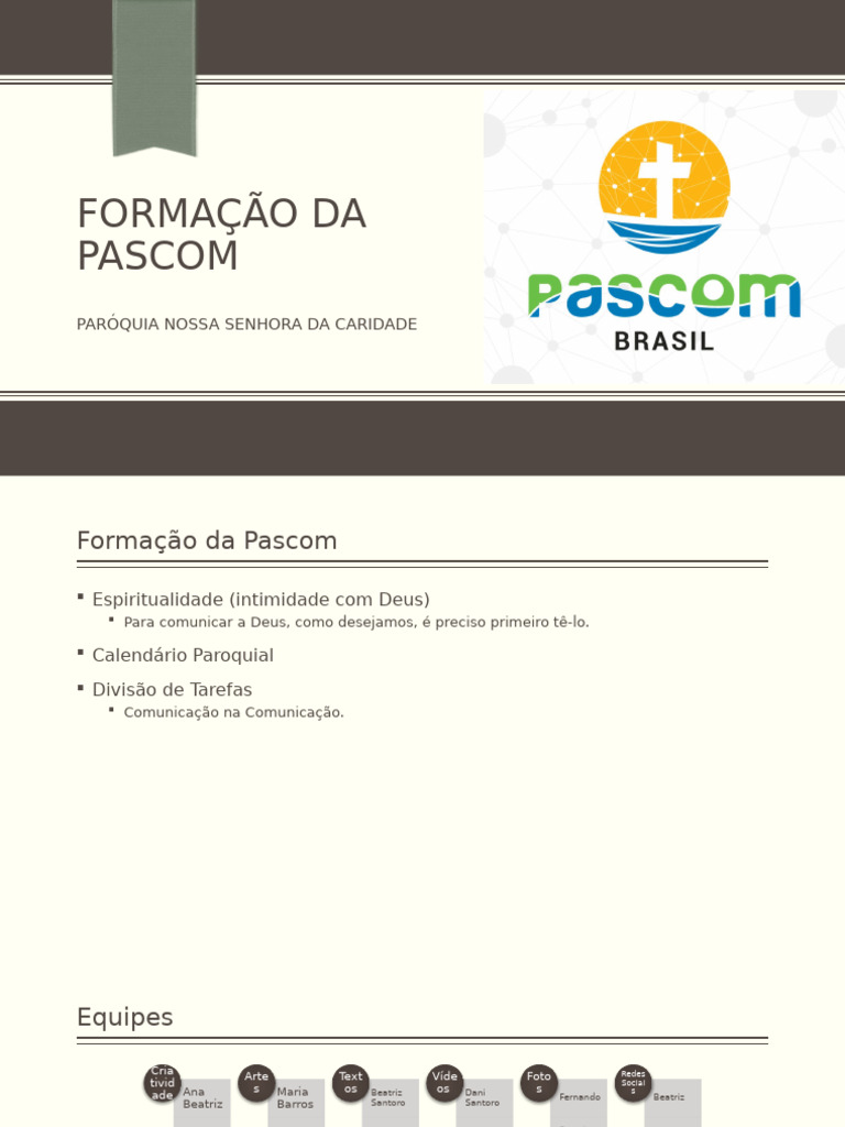 Formação da Pascom na Paróquia | PDF