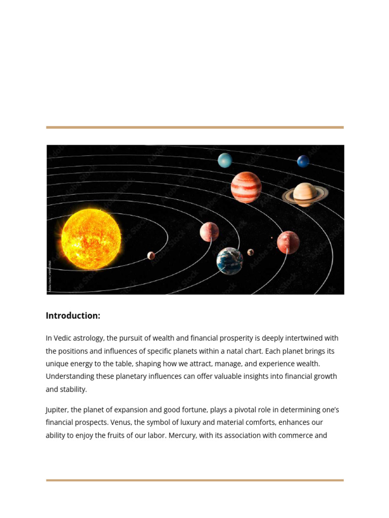 Wealth Insights from Key Planets | PDF | Planets In Astrology