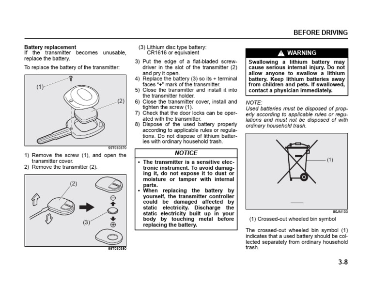 Key Battery Replacement Procedure | PDF | Manufactured Goods | Energy ...