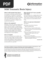 Caring For Yourself After Head Injury Acc NZ | PDF