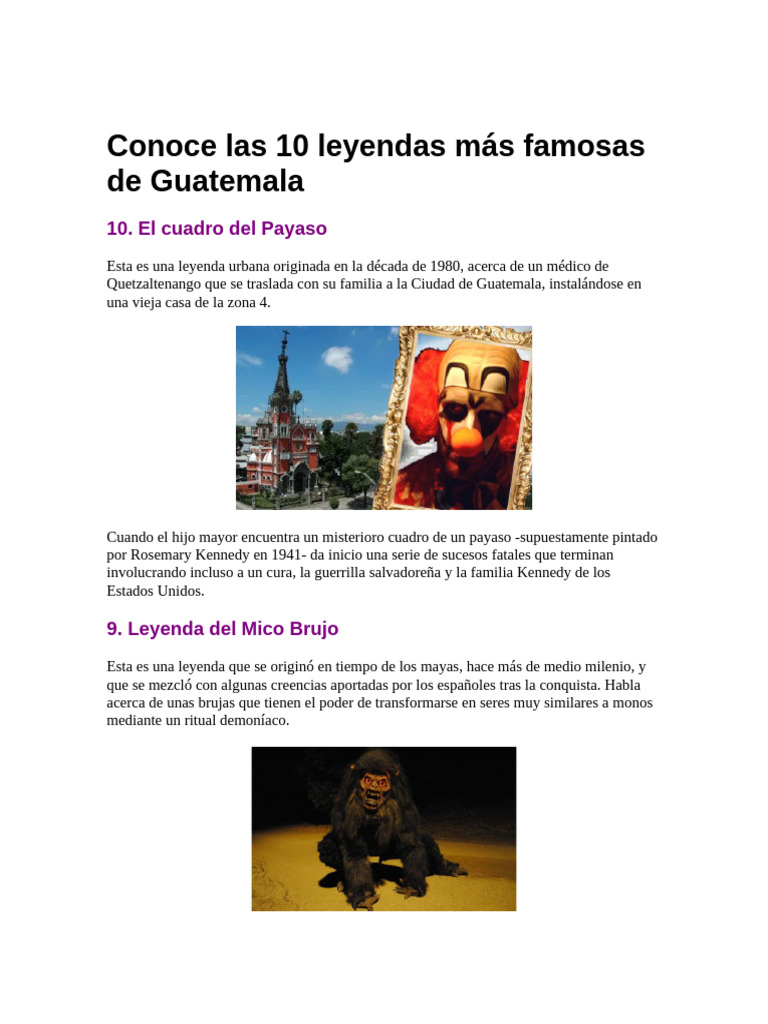 15 Leyendas de Guatemala | PDF | Clásicos