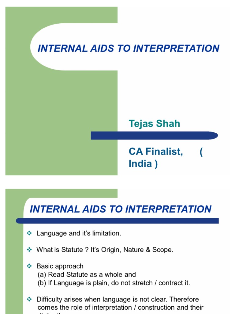 4 Internal Aids to Interpretation Government Information Government