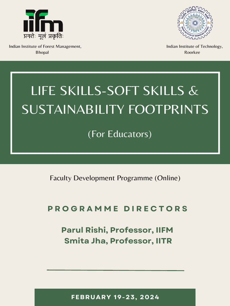 Faculty Development on Life Skills & Sustainability | PDF ...
