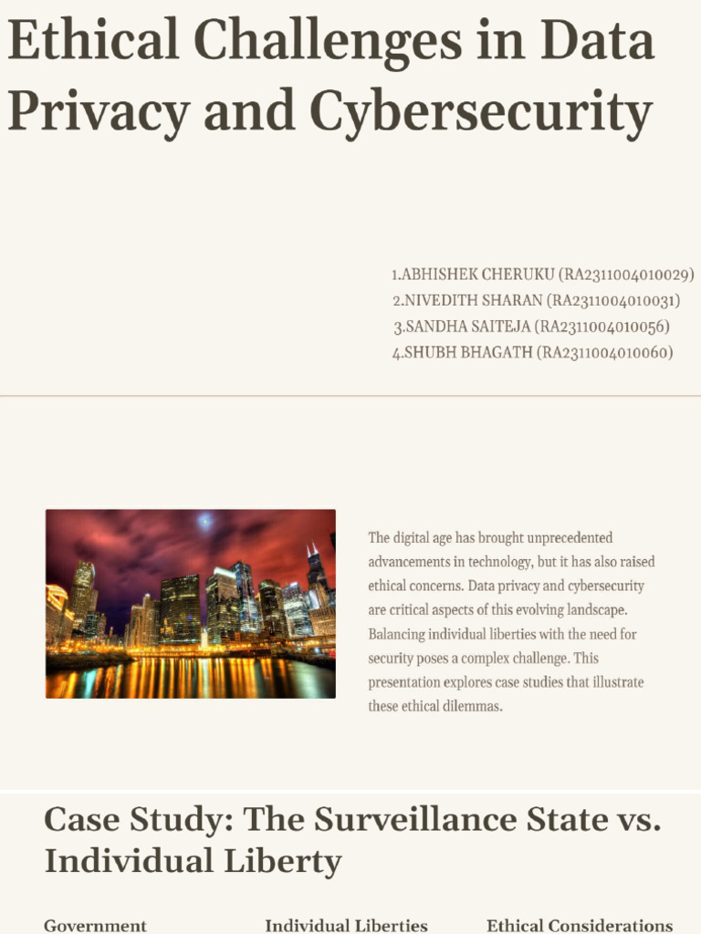 Ethical Challenges in Data Privacy and Cybersecurity | PDF
