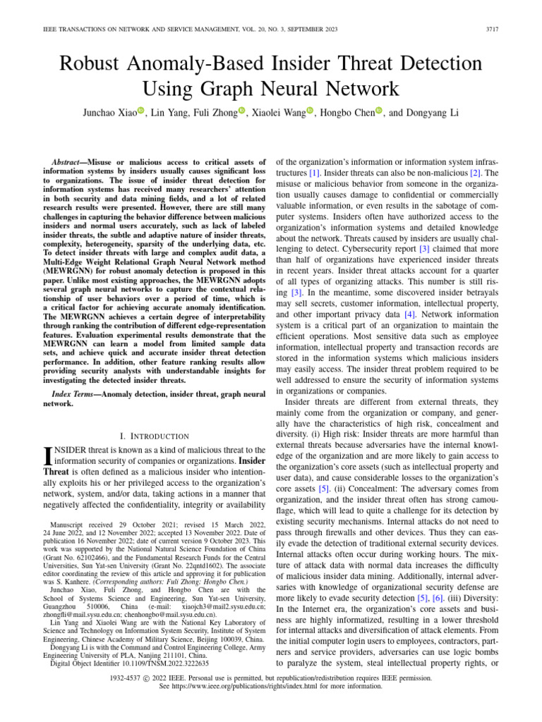 Anomaly Detection for Insider Threats | PDF