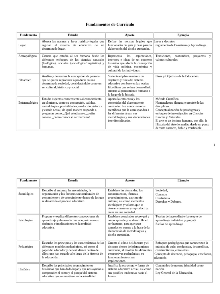 Fundamentos Del Currículo | PDF | Plan de estudios | Aprendizaje