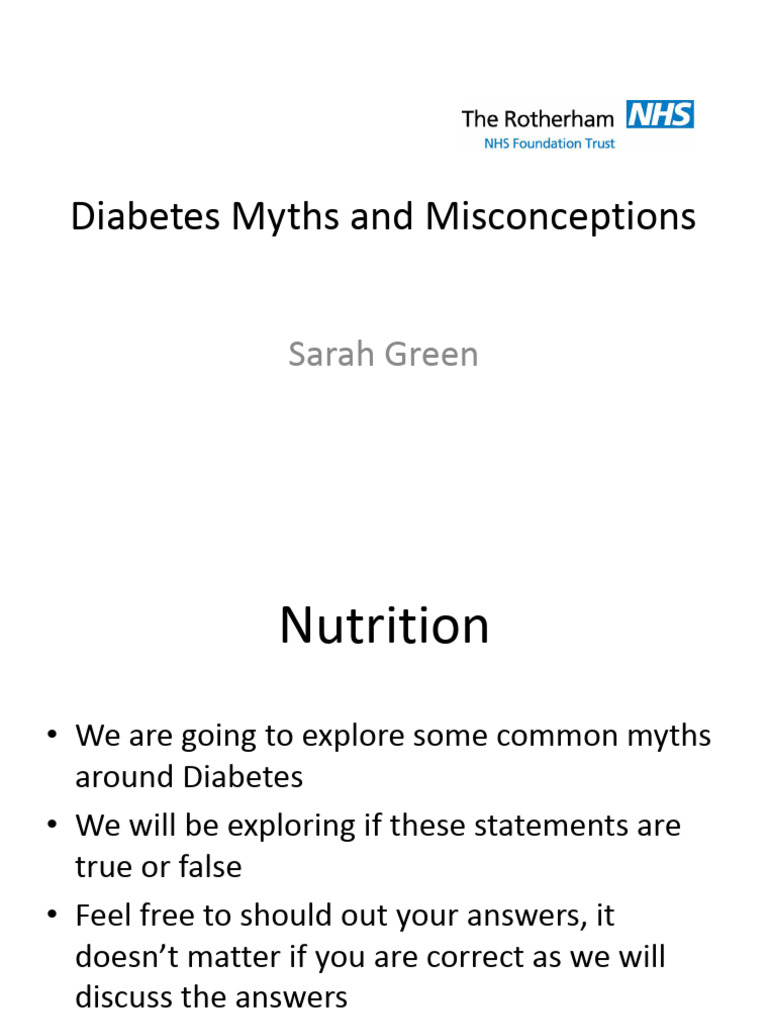 Debunking Diabetes Myths and Facts | PDF | Diabetes | Sugar
