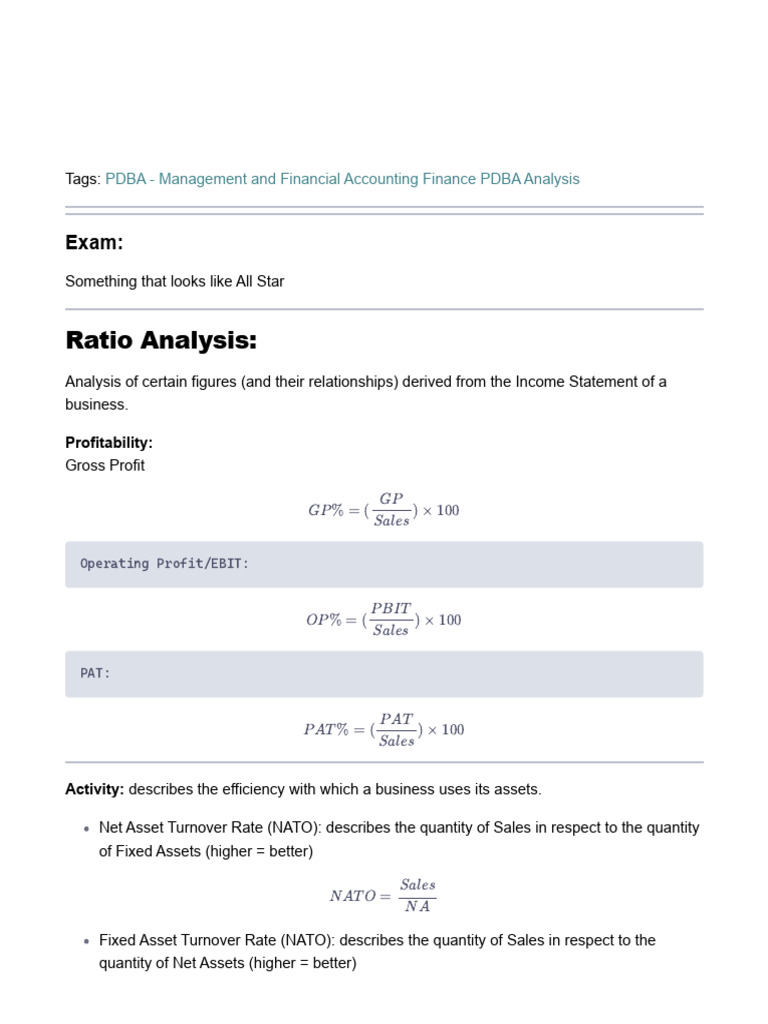 Management and Financial Accounting | PDF | Leverage (Finance) | Revenue