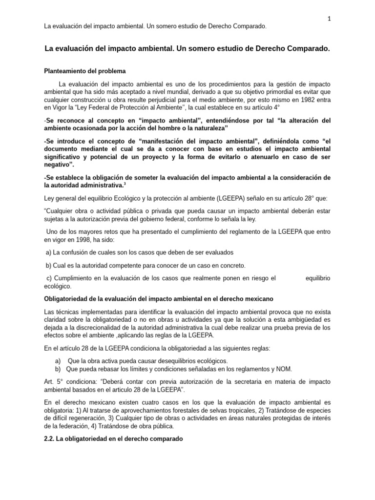 Evaluacion de Impacto Ambiental | PDF | Evaluación de impacto ambiental ...