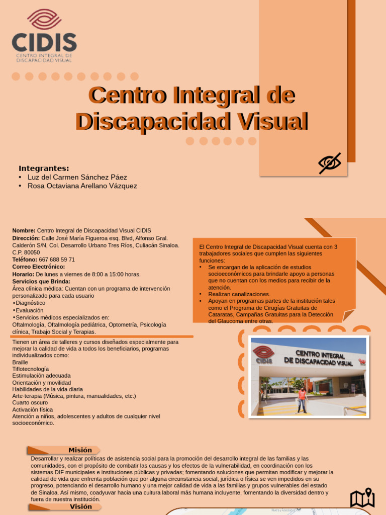 Centro Integral de Discapacidad Visual CIDIS | PDF | Trabajo Social ...
