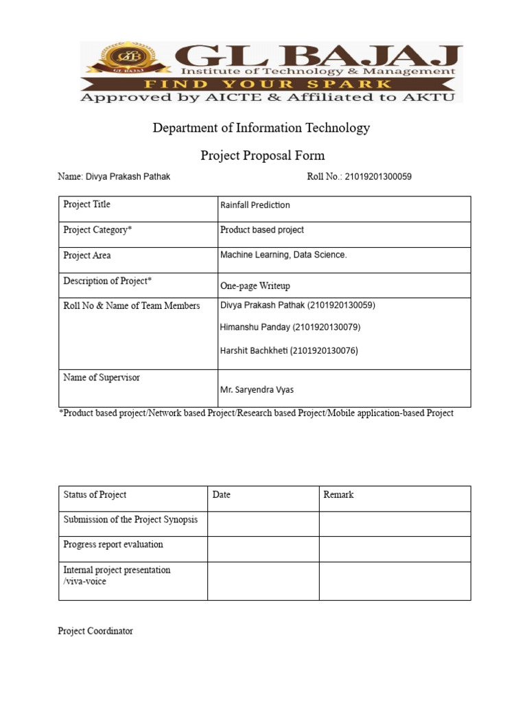 Project Proposel Form.. | PDF