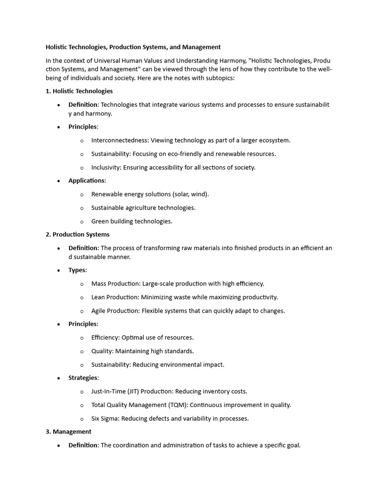 Holistic Technologies and Sustainable Management | PDF | Sustainability ...
